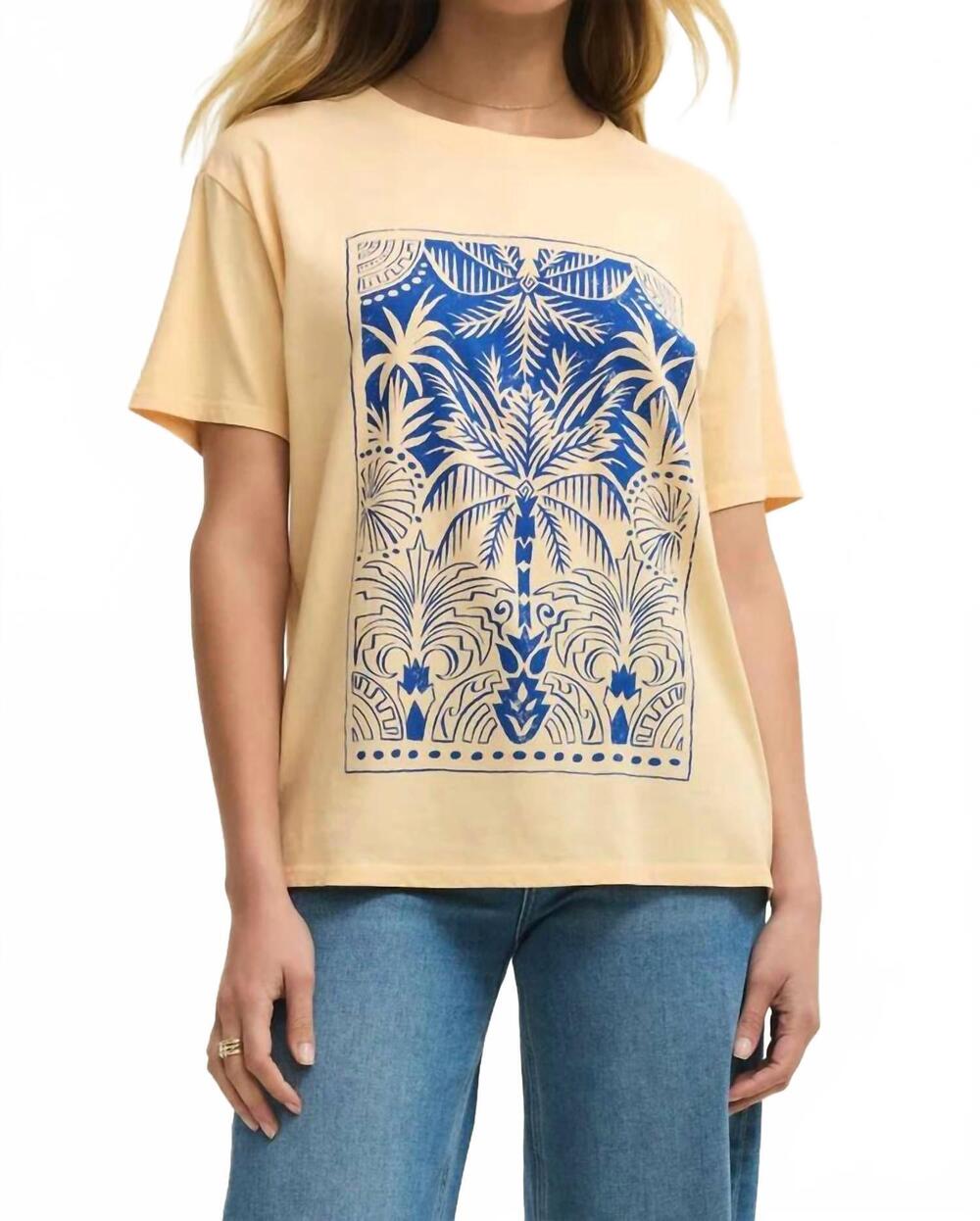 NEW Z SUPPLY palms boyfriend tee in yellow